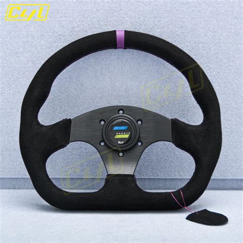 Jdm Sports Steering Wheel Inch D Shape Suede Leather Racing Gaming