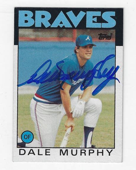 Autographed DALE MURPHY Atlanta Braves 1986 Topps Card Main Line