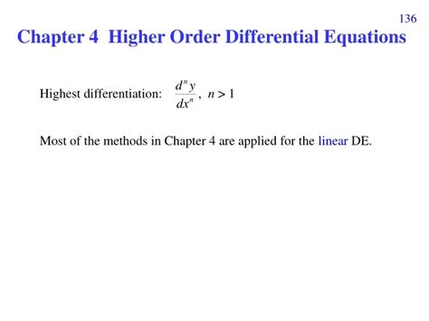 Ppt Chapter Higher Order Differential Equations Powerpoint