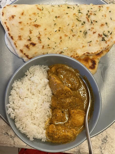 Homemade Butter Chicken And Garlic Naan R Bcwgn