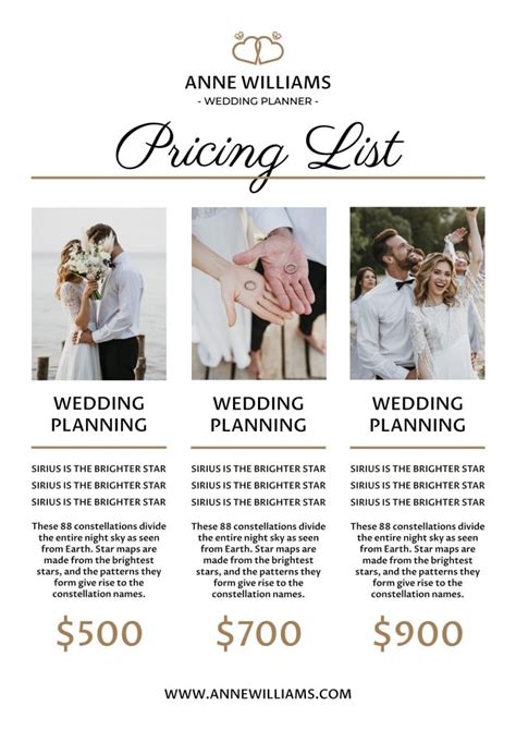 Wedding Planner Price List Atelier Yuwaciaojp