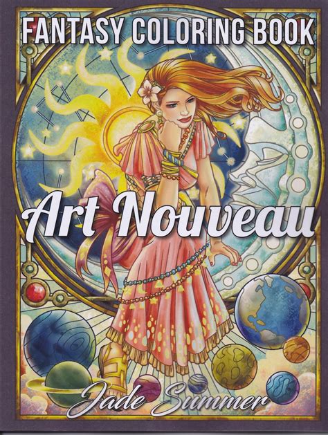 Art Nouveau Coloring Book For Adults Jade Summer Kleurboek Voor