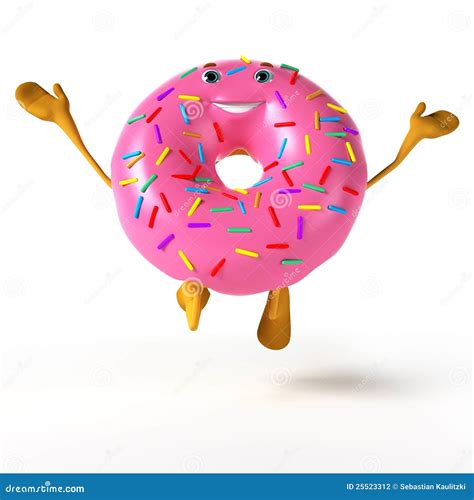 Funny donut character stock illustration. Illustration of calories ...