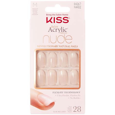 Uñas acrílicas nude de salón de Kiss varios tonos Tono f e de