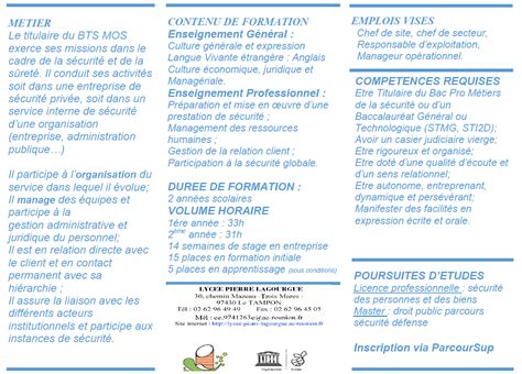 Bts Mos Management Op Rationnel De S Curit Lyc E Pierre Lagourgue