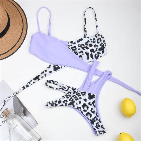 Kaufe Leoparden Bikini Set Push Up Bikinis sexy Badeanzug für Damen