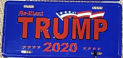 Re Elect Trump 2020 Aluminum Embossed License Plate