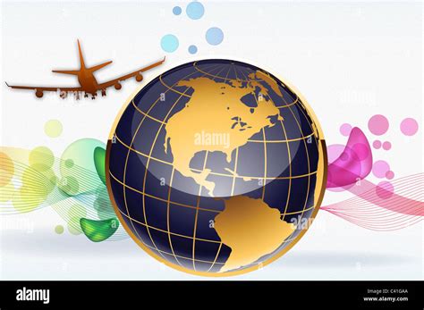 globe  airplane stock photo alamy