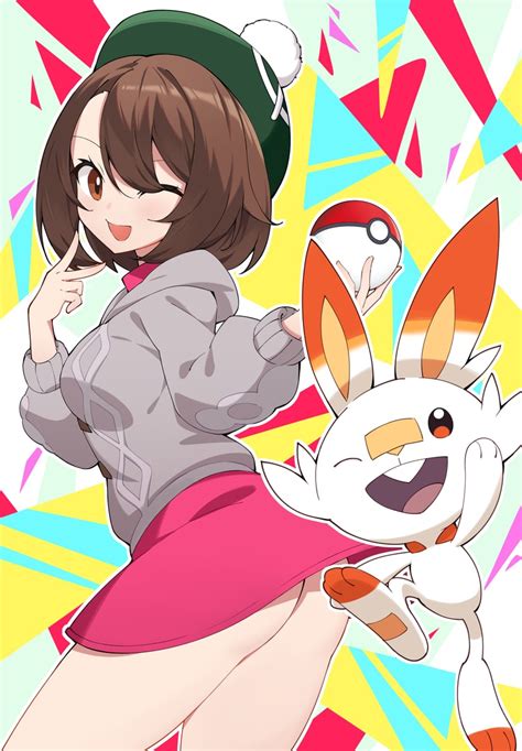 Gloria And Scorbunny Pokemon And 1 More Drawn By Rx7649 Danbooru