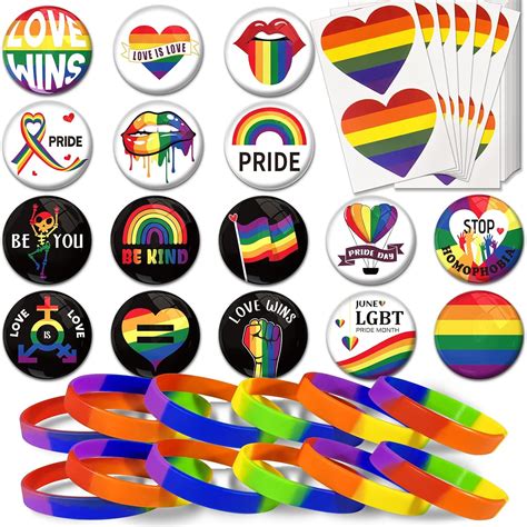 Amazon Total 76 Pcs Pride Accessories For Pride Shirt Gay Lesbian