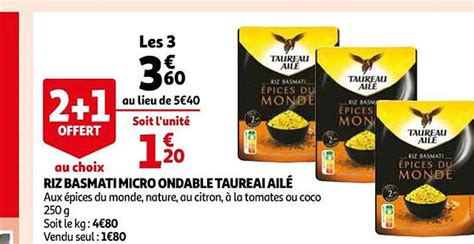 Offre Riz Basmati Aux Pices Du Monde Micro Ondable Taureau Ail Chez