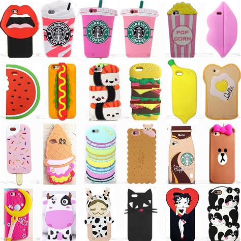 3d Fashion Cool Cute Cartoon Silicone Phone Case Covers Back For Apple