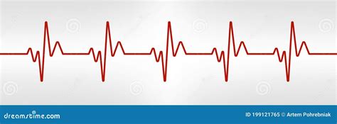 Heart Beat Line Red Healthy Pulse Trace Electrocardiogram Or Ecg