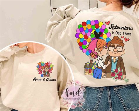 Personalized Disney Pixar Up Carl And Ellie Adventure Is Out There T Shirt Custom Name His Ellie