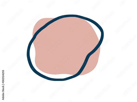 Oilpaint Brush Paint Stroke Brush Style Nude Pink Aesthetic Shape With Navy Blue Aesthetic Frame