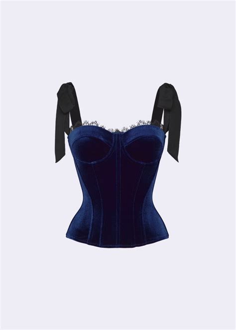 1163 Felicia Navy Velvet Corset Blouse Poem