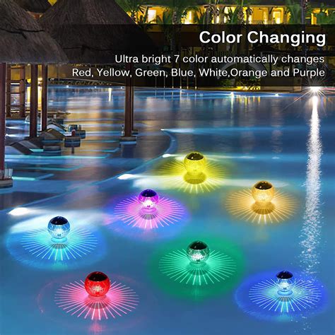 MLfire Floating Pool Lights Solar Powered Pool Lights Water Float