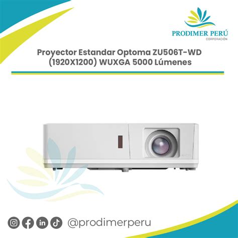 Proyector Estandar Optoma Zu T Wd X Wuxga L Menes