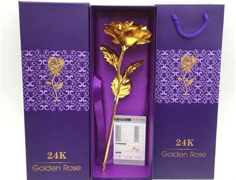 Gouden Roos K Met Luxe Doos En Geschenkverpakking Bol