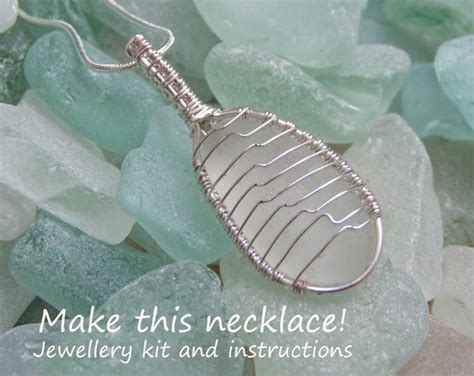 Sea Glass Jewellery Kit Diy Pendant Jewellery Making Tutorial Diy