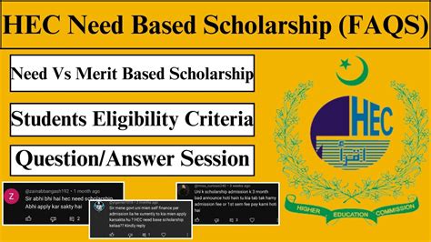 Hec Need Based Scholarship Faqs Hec Need Based Scholarship Question