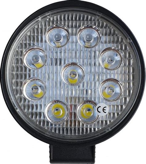 Werklicht Rond LED Verstraler 9x3 27W 10 30 Volt 6000K IP67 Bol