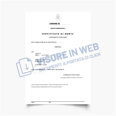 Certificato Di Morte Online Visure In Web