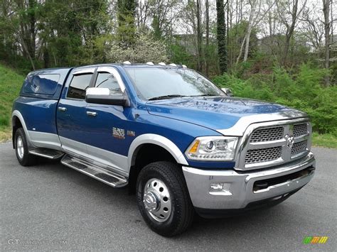 Blue Streak Pearl 2014 Ram 3500 Laramie Longhorn Crew Cab 4x4 Dually