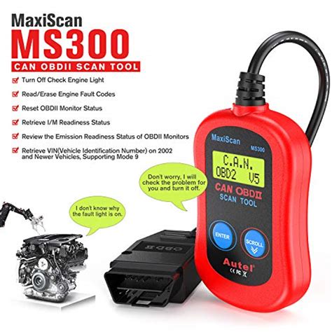 Autel Lecteur de code moteur OBD2 MaxiScan MS300 pour vérifier l état