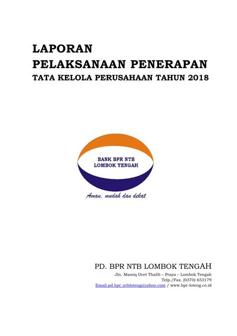 PDF LAPORAN PELAKSANAAN PENERAPAN Bpr Loteng Co Id FilePenerapan