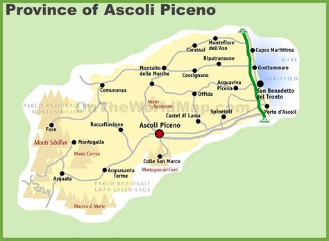 Province of Ascoli Piceno map - Ontheworldmap.com