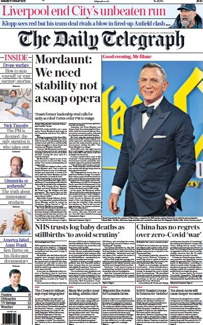 The Daily Telegraph Uk Front Page For 17 October 2022 Paperboy