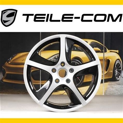 Original Porsche Cayenne E1 20 Sport Techno Wheel Set 9J Silver Black