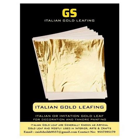 Golden Square Imitation Gold Leaf Quantity Per Pack Pic Packet