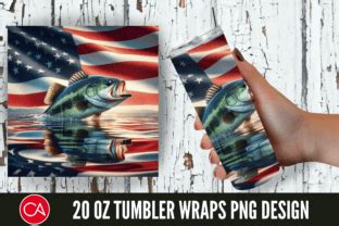 D Bass Fish Patriotic Oz Tumbler Png Graphic By Craft Fair