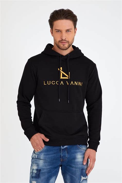 Mens hoodie black gold logo s – Artofit