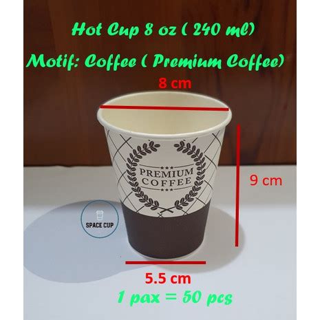 Jual Paper Hot Cup Gelas Kertas Oz Ml Premium Coffee Pcs