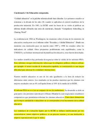 Cuestionario 3 De Educacion Comparada Pdf