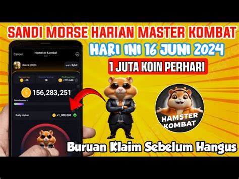 Klaim SANDI MORSE HARI INI 16 JUNI Tugas Cipher Harian Hamster