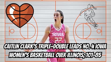 Caitlin Clarks Triple Double Leads No 4 Iowa Womens Basketball Over