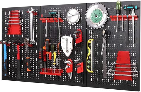 Werkzeugwand Metall Lochwand 120 X 60 X 2 Cm 3 Teilige