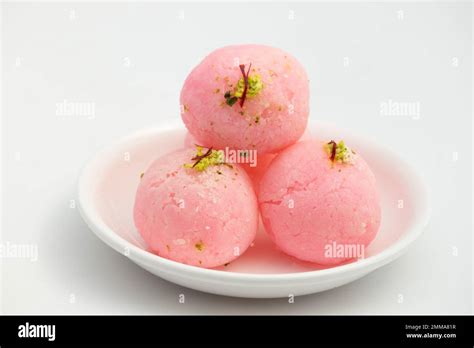 Indian Bengali Mithai Pink Rose Raskadam Also Called Kheer Kadam ...