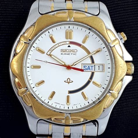 Seiko Kinetic Day Date Two Tone 5M43 0A70 Men Catawiki