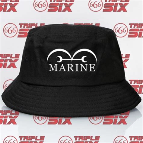 Jual Topi Bucket Anime One Piece Marine Logo Jakarta Barat Triple