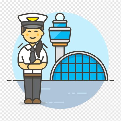 Pilot And Airport Illustration Png PNGWing