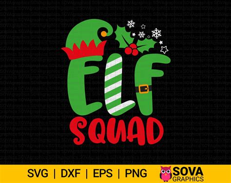 Elf Squad Svg Christmas Svg Elf Hat Svg Christmas Squad Etsy