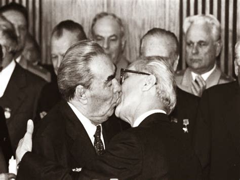 The Socialist Fraternal Kiss Between Leonid Brezhnev And Erich Honecker