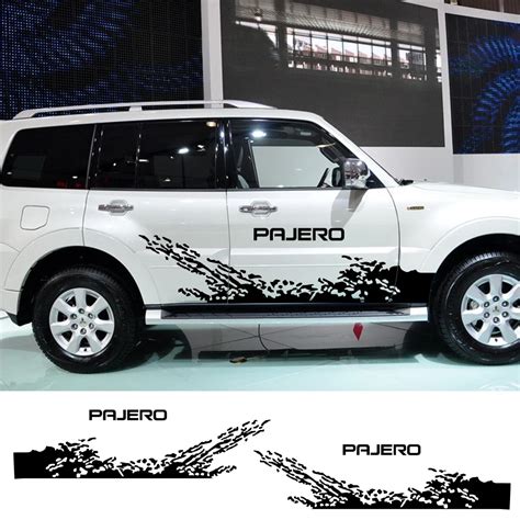 2pcs For Mitsubishi Pajero 2 3 4 Sport Car Door Side Stickers Auto