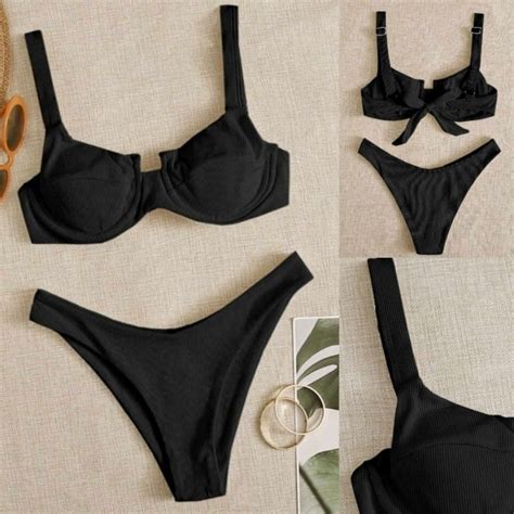 ไลฟสดลด BIkini มโครง เซต ชน ผกหลงปรบขนาดได สดำ ผารอง Shopee Thailand
