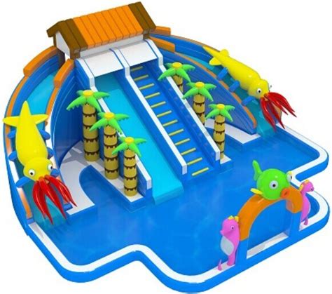 Animal Theme Inflatable Aqua Water Park Game Pool For Good Business